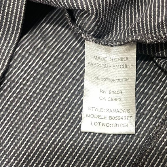 Theory Women's Gray Striped‎ V Neck Short Sleeve Tee, Size M - Picture 5 of 5